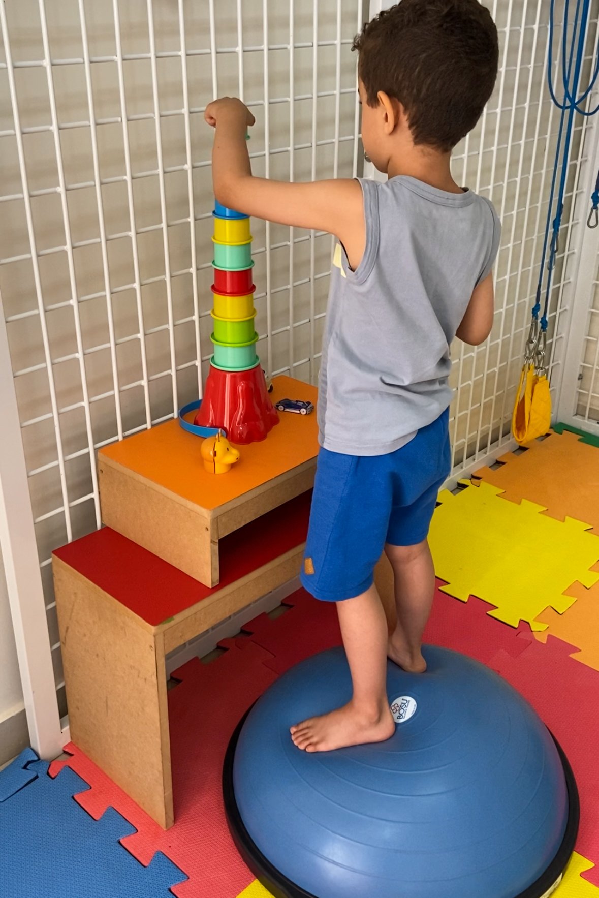 Treino de equilíbrio com bosu